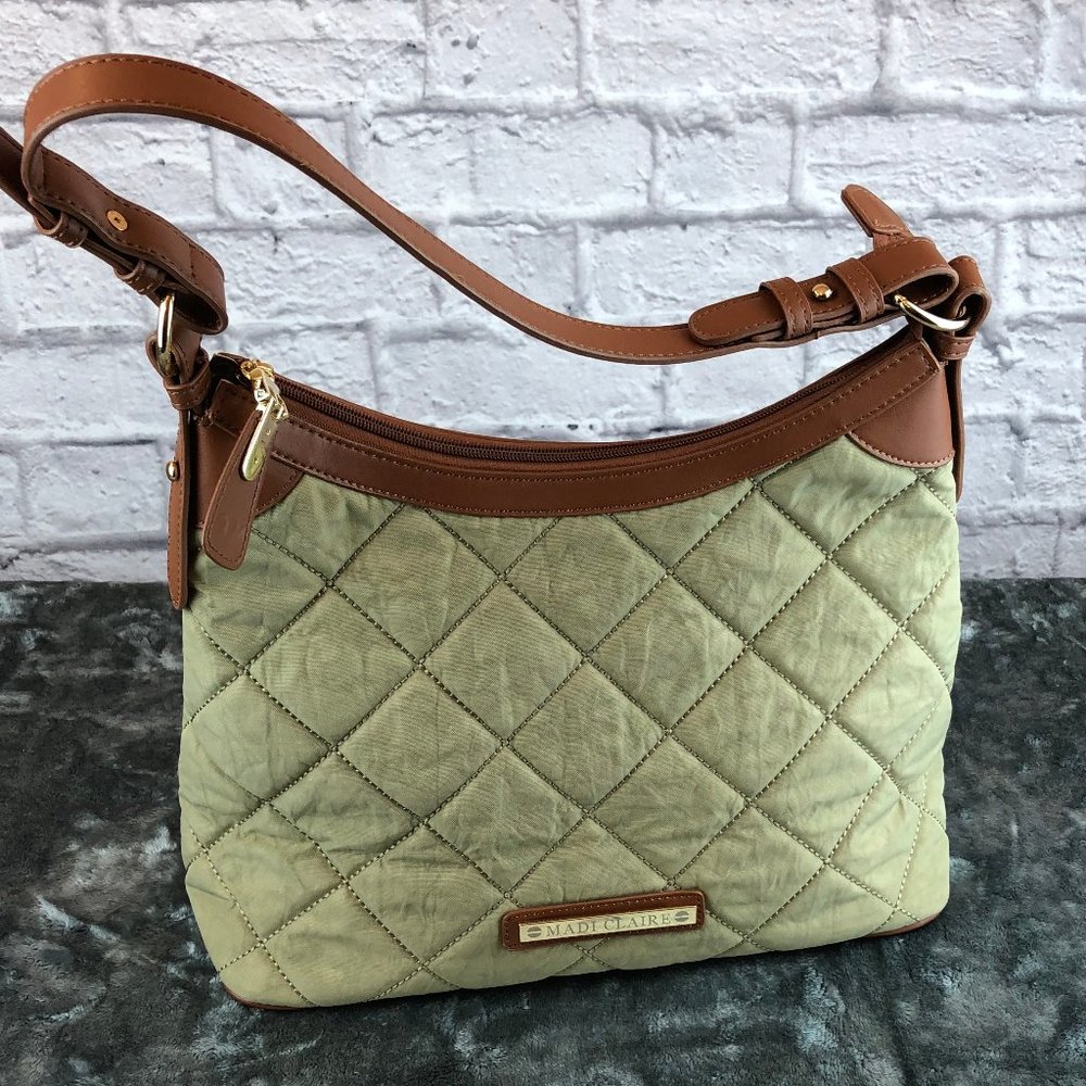 Madi Claire Olive & Tan Shoulder Bag